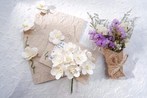 Thai Decorated 50 pcs Mini Paper Flower Artificial Mulberry Paper Flower 20-25 mm Small Paper Flower for Craft Scrapbooking DIY Wedding Card Supplies Flower Size: 25 MM (Pink) in Saudi Arabia