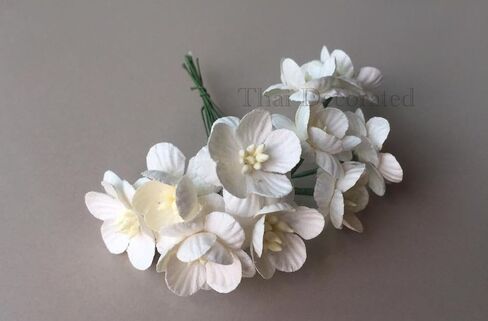 Thai Decorated 50 pcs Mini Paper Flower Artificial Mulberry Paper Flower 20-25 mm Small Paper Flower for Craft Scrapbooking DIY Wedding Card Supplies Flower Size: 25 MM (Pink) in Saudi Arabia