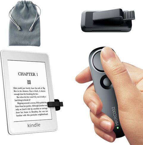 أداة تحويل الصفحة لـ Kindle، أداة التحكم عن بعد لقراءة الصفحات لجهاز Kindle Paperwhite Kobo لأجهزة القراءة الإلكترونية iPhone iPad iOS Android والأجهزة اللوحية قراءة الروايات والتقاط الصور، تتضمن حقيبة تخزين in Kuwait