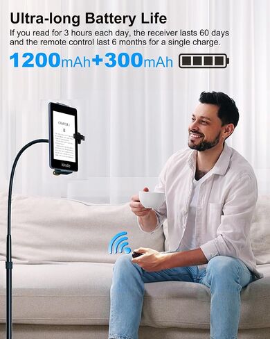 أداة تحويل الصفحة لـ Kindle، أداة التحكم عن بعد لقراءة الصفحات لجهاز Kindle Paperwhite Kobo لأجهزة القراءة الإلكترونية iPhone iPad iOS Android والأجهزة اللوحية قراءة الروايات والتقاط الصور، تتضمن حقيبة تخزين in Kuwait