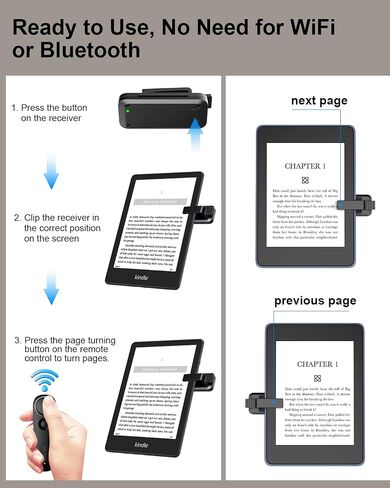 أداة تحويل الصفحة لـ Kindle، أداة التحكم عن بعد لقراءة الصفحات لجهاز Kindle Paperwhite Kobo لأجهزة القراءة الإلكترونية iPhone iPad iOS Android والأجهزة اللوحية قراءة الروايات والتقاط الصور، تتضمن حقيبة تخزين in Kuwait