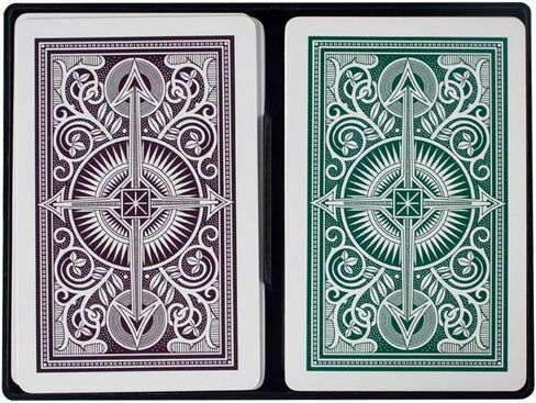 أوراق لعب كيم باللون الأخضر والبني، مقاس الجسر - أوراق لعب بمؤشر قياسي (عبوة من قطعتين) (1020681) in Kuwait