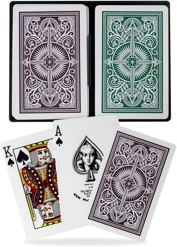 أوراق لعب كيم باللون الأخضر والبني، مقاس الجسر - أوراق لعب بمؤشر قياسي (عبوة من قطعتين) (1020681) in Kuwait