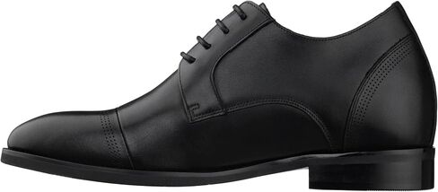 TOTO Men's Invisible Height Increasing Elevator Shoes - Premium Leather Lace-up Micro-Perforated Formal Derby Oxfords - 2.8 Inches Taller in Saudi Arabia