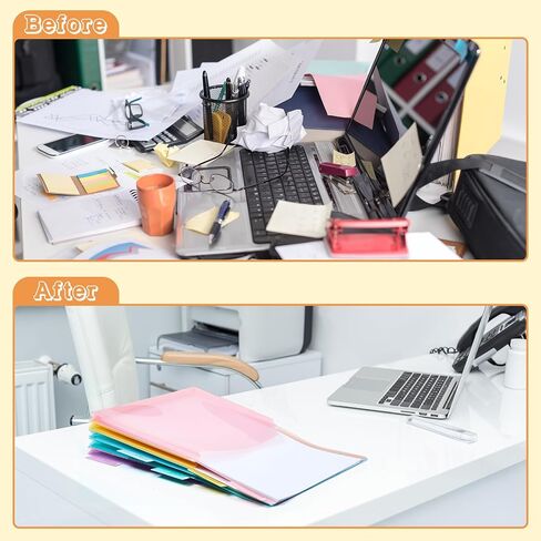 Jetec 4 Sets/ 20 Pcs Expanding Plastic Binder Dividers with Flexible Front Pockets Expand 1/4", 5 Tab Letter Size Plastic Dividers 3 Ring Binder Organization Binder Index Dividers for School in Saudi Arabia