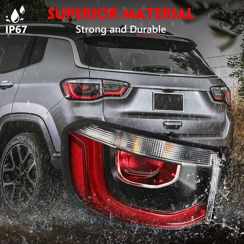Huray ضوء الذيل الداخلي الأيسر مناسب لسيارة Jeep Compass 2017-2021 LH الضوء الخلفي مصباح الفرامل مجموعة استبدال الملحقات لـ CH2802117 55112685AB (جانب السائق) in Kuwait