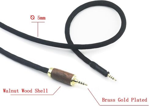 NewFantasia 2.5mm Trrs Balanced Cable Compatible with Sennheiser HD598 HD598 SE, HD560s HD598 Cs, HD579, HD599 Headphone 7N OCC Copper Silver Plated Cord Walnut Wood Shell in Saudi Arabia