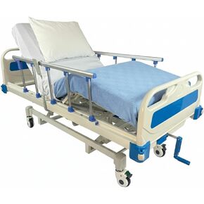 Glory Medical PAM-3SE Semi Electric Hospital Bed - 3 Function Adjustable Electric Hospital Beds for Home Use - Controls, Locking Casters & Rails, Set Includes Foam Mattress, Bed Tray & 2 Sheets in Kuwait