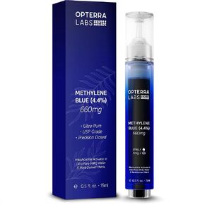 Methylene Blue Drops Pharmaceutical Grade - 4.4% USP Blue Methylene Pharmaceutical Grade | Alcohol & Formaldehyde-Free Cellular Support Formula | Made Vegan & Keto-Friendly | 15ml | OPTERRA LABS in Saudi Arabia