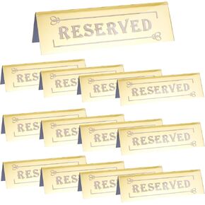 15 PCS Gold Reserved Table Signs, Acrylic Double Side Table Reserved Signs for Wedding,5.9 X 1.6 Inches Mirrored Acrylic Reserve Sign for Restaurant Guest Reservation, Wedding, Birthday Party, Event in Kuwait