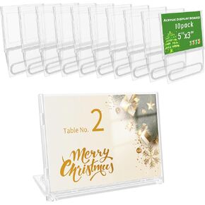 10 عبوات حامل لافتات مقاس 4x6 بوصة أفقي، استخدام على الوجهين مع قاعدة دوارة لعرض الطاولة، للمكتب، المتجر، المطعم، عدادات البيع بالتجزئة، للقائمة، لوحة الرسائل، الملاحظة in Kuwait