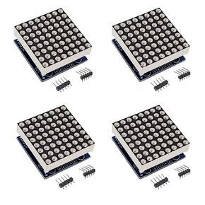 MAX7219 8x8 Dot Matrix LED Display Module 5V MCU Control LED Dot Matrix for Arduino Raspberry Pi (Blue, 4 Pack) in Kuwait