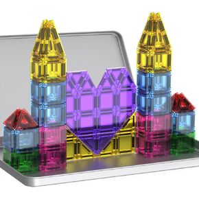 Magnetic Blocks-80PCS Magnet Blocks Volcano & Dinosaur Toys Magnetic Building Blocks, STEM Sensory Magnetic Cubes Toys for Kids Toddlers Boys & Girls Ages 3 4 5 6 7 8 9 10 in Kuwait