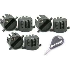 DORSAL Surfboard Fins Thruster 3 Fin Box Set Plugs with Key and Screws FCS Compatible Black Universal Glass Filled Nylon in Kuwait