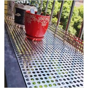 304 Stainless Steel Perforated Sheet - 40x50 cm Round Plate for Balcony Protection, Weather-Resistant Metal, Perfect for Outdoor Use, Durable & Stylish Safety Solution in Kuwait
