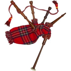 Mini Scottish Bagpipes for Kids, Playable Beginner Instrument, Royal Stewart Tartan in Kuwait