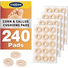 KINDSHINE 240Pcs Callus Cushions Pads, Corn Removers for Toes, Self-Stick Adhesive Corn Pads, Protects Against Calluses, Corns, Blisters from Pressure & Friction (Beige, Small Toe Size) in Kuwait