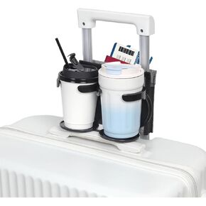 Vigorport Luggage Travel Cup Holder, Folding Cup Holder, Drink Caddy for Suitcases - Hold Two Coffee Mugs Traveler Carry on Hands Free Accessory in Kuwait