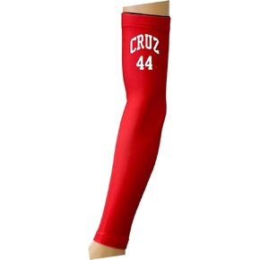 Solid Red Compression Sports Arm Sleeve - Custom Jersey Name & Number in Kuwait