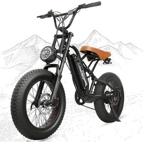 دراجة كهربائية للبالغين، بطارية 48 فولت/20 أمبير، محرك ذروة 1500 وات، دراجة كهربائية بإطار عريض 20 بوصة للجبال والثلج والرمال والطرق مع نظام تعليق هيدروليكي. دراجة ترابية كهربائية لجميع التضاريس in Kuwait