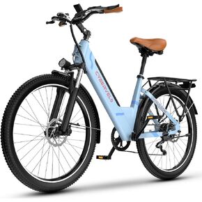 1000 Peak Electric Bike for Adults,up 80 Miles Removable Battery Ebike, 26" Electric E Bike with 7-Speed,Adult Electric Bicycles for Commute Beach Snow White Womens All Terrain in Saudi Arabia