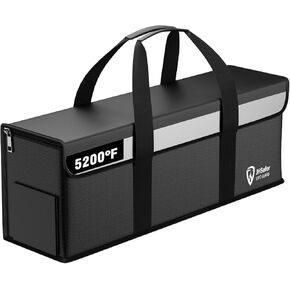 حقيبة آمنة لبطارية الدراجة الإلكترونية مقاومة للحريق والانفجار، حقيبة آمنة كبيرة السعة ليبو، حقيبة شحن بطارية ليبو مقاومة للحريق، حقيبة تخزين مقاومة للحريق مطلية بالسيليكون (19.3 × 5.1 × 7 بوصة) in Kuwait