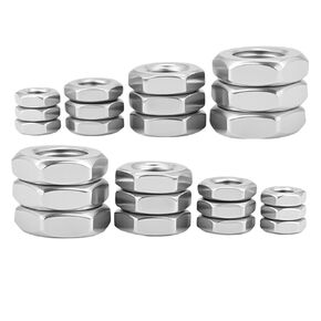 M2 M2.5 M3 M4 M5 M6 M8 M10 M12 M14 M16 M18 GB6172 304 Stainless Steel Hexagon Fine Tooth Thin Nut 2pcs-50pcs Flat Hex Nuts(M2.5(50pcs)) in Kuwait