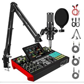 G10-P15 Podcast & DJ Equipment Bundle, Sound Card Interface + Cardioid P15 Mic + Versatile DJ Mixer, Ideal for Live Streaming, Gaming, Karaoke, YouTube Content in Saudi Arabia