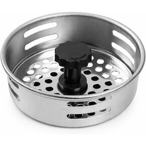 سدادة مصفاة حوض المطبخ من الفولاذ المقاوم للصدأ، سلة تصريف مناسبة عالميًا مع جذع قابل للتعديل، مضادة للانسداد، مقاومة للصدأ، آمنة للاستخدام في غسالة الأطباق، فضي وأسود in Kuwait