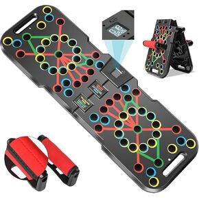 Push Up Board 60 in 1 with Smart Counter, Foldable Portable Home Gym System with Resistance Bands & Handles, Strength Training Equipment for Men & Women, Full Body Workout Kit in Kuwait