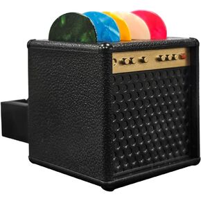 حقيبة اختيار الجيتار، حقيبة عرض اختيار الجيتار، تصميم مضخم الجيتار من الجلد الصناعي مع مجموعة 5 × 0.028 بوصة (ألوان عشوائية). مختارات منظم الأدراج. هدية عيد الميلاد لعشاق الجيتار. in Kuwait