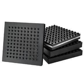 BXI Machine Anti Vibration Mats Heavy Duty - 4 x 4 x 0.8 Inches 4 Pcs Non Slip Noise Reduction Anti Vibration Mats, Thick Steel Embedded Rubber Pad for Air Compressor, Swamp Cooler, Generator, HVAC in Kuwait