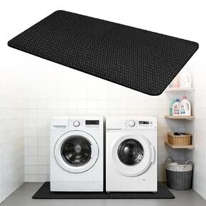 Anti-Vibration Mat for Washer & Dryer, 63" x 29.5" Double-Sided Non-Slip Rubber Mat,Cuttable Shock Absorbing Noise Reduction Pad, Waterproof Floor Protection Mat for Fridge, Portable AC (Black) in Saudi Arabia