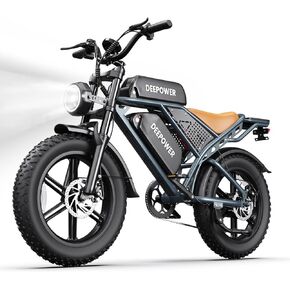 DEEPOWER Electric Bike for Adults,2000W Peak Motor&32MPH Electric Dirt Bike，48V 20AH/35AH/60AH Battery, 70-160 Max Miles,Dual Suspension Ebikes for Adults, 20" Fat Tire E Bike in Kuwait