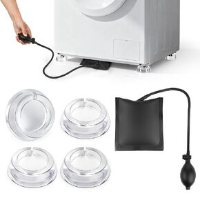 وسادات مضادة للاهتزاز للغسالة، غسالة شفافة ومجفف، وسادات مضادة للاهتزاز تقلل من الضوضاء، ومضادة للاهتزاز، ومثبت أقدام مضاد للاهتزاز، 4 عبوات مع حقيبة إسفين هوائية in Kuwait