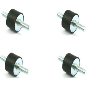Pack of 4 Rubber Vibration Isolator Mounts - 1" Diameter x 3/4" Height, 1/4-20 Thread x 3/4" Length Male/Male Studs - Noise Control, Shock Absorber, for Garage, Compressors, Water Pumps, Fans, Motors in Kuwait