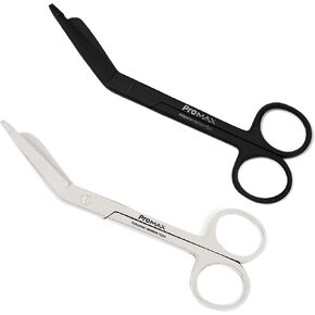 مقص ضمادة ليستر 5.5 بوصة – للطب والتمريض – مرآة + تيتانيوم أسود – عبوة 2 in Kuwait