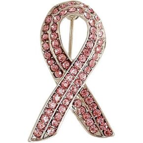 Breast Cancer Awareness Brooch Pin Rhinestone Zirconia AIDS Hope Pink Ribbon Lapel Pin Brooches for Women Girl Jewelry in Kuwait