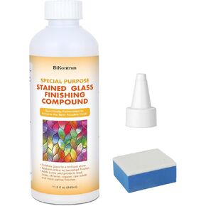 مركب تشطيب طلاء الزجاج الملون، ملمع ومنظف احترافي للزجاج الملون، يستعيد اللمعان الرائع ويحمي اللمسة النهائية، ويزيل طبقة زيت تشويه الأكسدة للفنانين والهواة in Kuwait