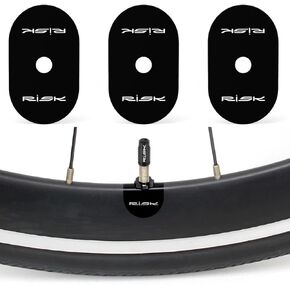20-Pack Bicycle Presta Valve Stem Stickers - Adhesive Anti-Vibration Rim Protector Pads & Noise Reducing Washers - Protective Spacers for Road & Mountain Bike Carbon Rims (Black, Oval) in Saudi Arabia