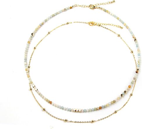 قلادات من الخضروات للنساء - 3 مم مصنوعة يدويًا من الحجر الطبيعي الشفاء من القلادة الكريستالية قلادة ذهبية للنساء للنساء هدايا المجوهر in Kuwait