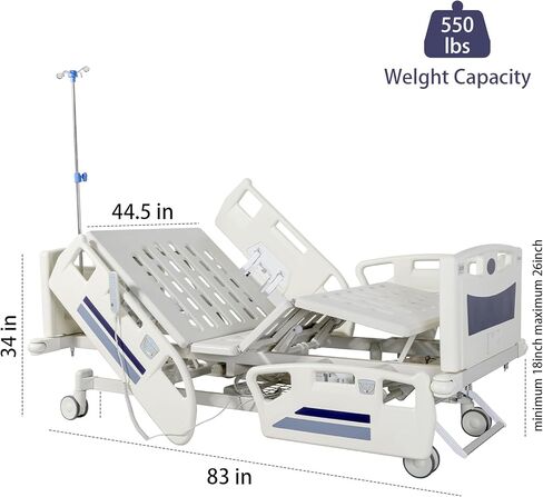 Premium 5 Function Full Electric Hospital Bed for Home Use with CPR One Touch Resuscitation Foam Mattress and IV Pole Multifunctional Adjustable Electric Hospital Bed in Saudi Arabia