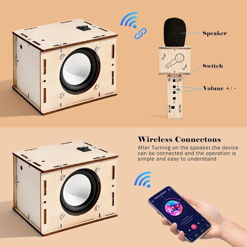 STEM Projects Karaoke Machine Toys Science Kits for Kids Age 8-12 Stem Building Kits Building Your Own DIY Electronics Kit with Bluetooth Speaker 2 Wireless Microphones Gifts for Teen Girls Boys in Saudi Arabia