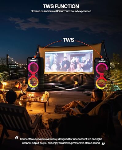 Karaoke Machine,Party Speaker Bass Boost w/Double 8" Woofer,Big Portable Bluetooth Speaker, 2 Wireless Microphone,24H/EQ/REC/RGB Light/Echo,Portable PA System for Outdoor Party, Home Gathering in Kuwait