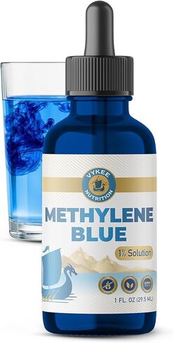 محلول Vykee Nutrition methylene Blue 1 بالمائة - مكمل سائل عالي النقاء لصحة الميتوكوندريا وإنتاج ATP - نباتي، غير معدّل وراثيًا، خالي من الغلوتين - 29.5 مل in Kuwait