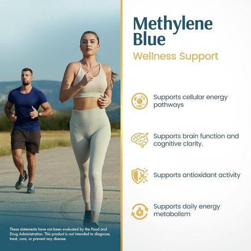محلول Vykee Nutrition methylene Blue 1 بالمائة - مكمل سائل عالي النقاء لصحة الميتوكوندريا وإنتاج ATP - نباتي، غير معدّل وراثيًا، خالي من الغلوتين - 29.5 مل in Kuwait