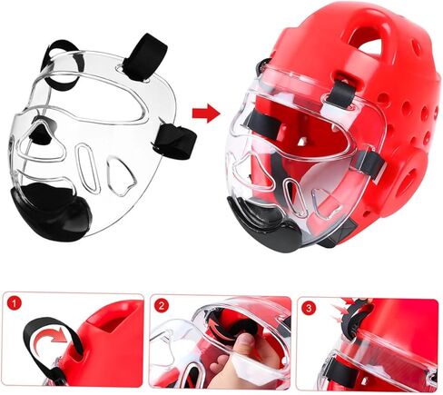 2pcs Martial Arts Face Guards Removable Sports Face Protectors for Taekwondo Kickboxing Sparring Comfortable in Saudi Arabia