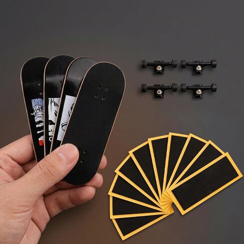 شريط قبضة PRO-Fingerboard - 20 قطعة من ملصقات لاصقة خشبية صغيرة لألواح التزلج، شرائط قبضة إسفنجية لملصقات ألواح التزلج على الجليد، ملصقات شريط قبضة لوح التزلج الأسود لألواح التزلج على الأصابع in Saudi Arabia