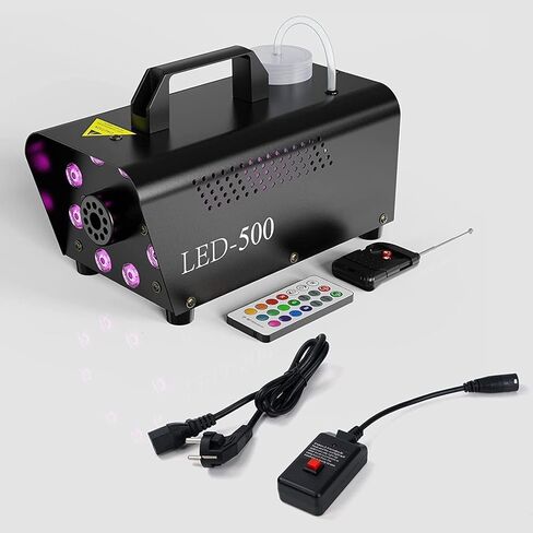 Fog Machine with 8 LED Lights,Smoke Machine with 13 Colorful LED Lights Effect,500W and 2000CFM Fog with Remote Control,Indoor, Perfect for Halloween, Party,Weddingand Stage Effect in Kuwait