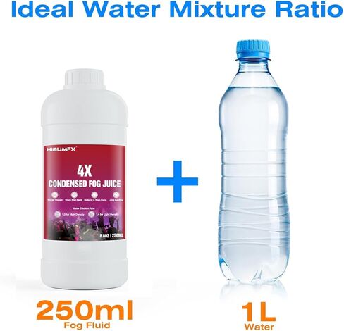 Fog Juice - Condensed Water Mixable Fog Machine Fluid Smoke Solution for Water Based Fog Machine - Great for DJ Party and Outdoor Venues (250ML) in Saudi Arabia